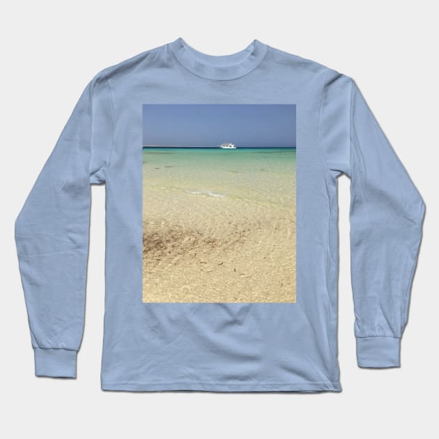 Yacht Sea Print Long Sleeve T-Shirt by SPACE ART & NATURE SHIRTS 